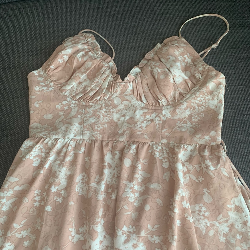 Hello Molly Pink floral midi dress